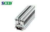 Fácil de instalar 16mm2 Din Rail Terminal Bloque 800v / 76A de latón 10mm longitud de extracción