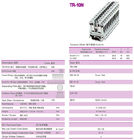 Fácil de instalar 16mm2 Din Rail Terminal Bloque 800v / 76A de latón 10mm longitud de extracción